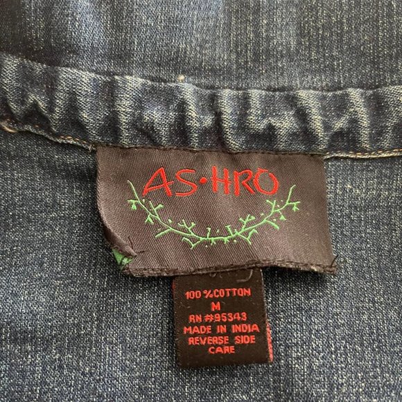 Reworked Embellished Vintage Womens One-of-a-kind Denim Jacket - As*Hro size Med - Picture 10 of 10